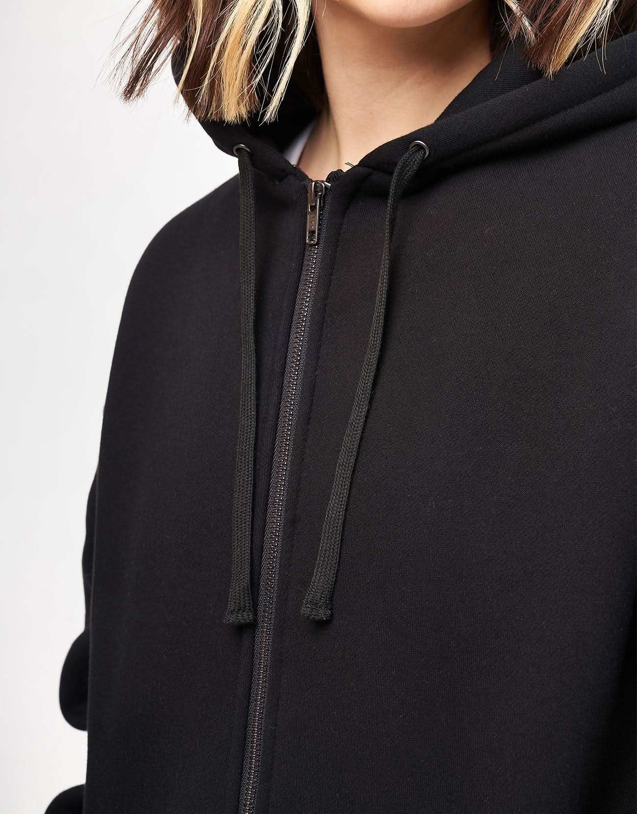 Route One Heavyweight Zip Hoodie (400gsm) - Black - Image 10