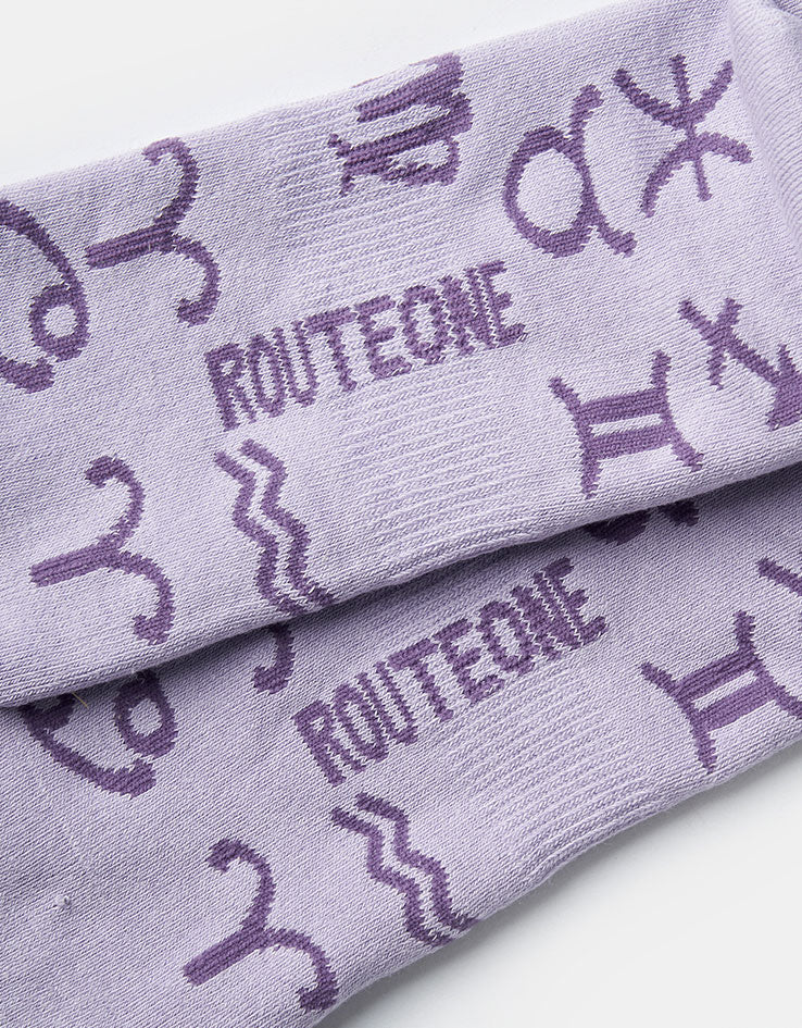 Route One Zodiac Crew Socks - Lavender Blue - Image 5