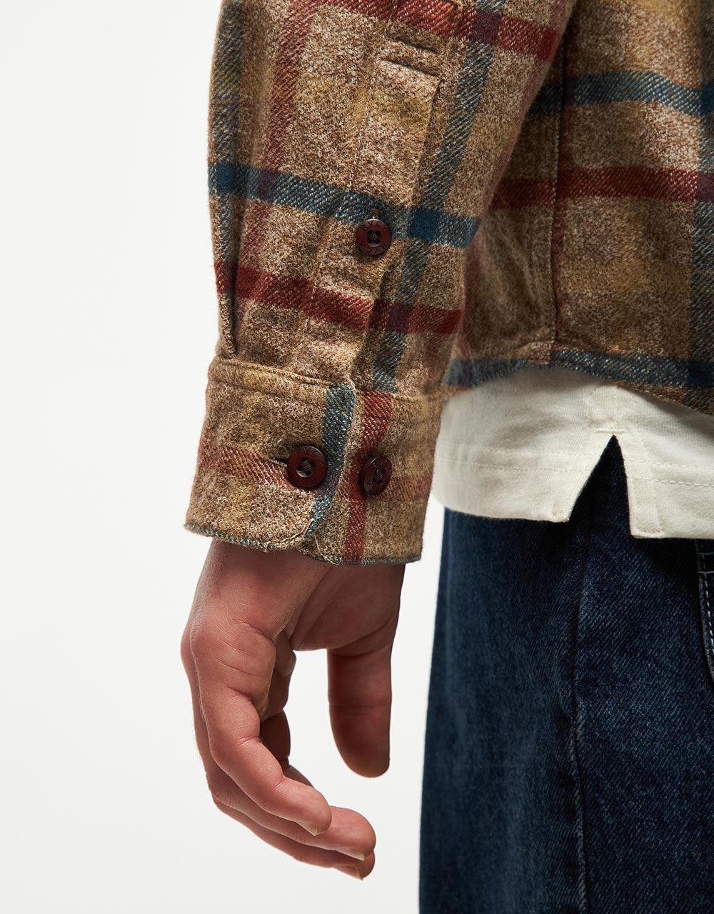 RVCA Hughes Flannel L/S Shirt - Bombay Brown - Image 6