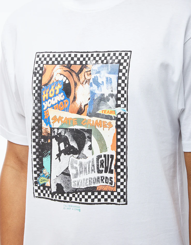 Santa Cruz Ad Collage Front T-Shirt - White - Image 3