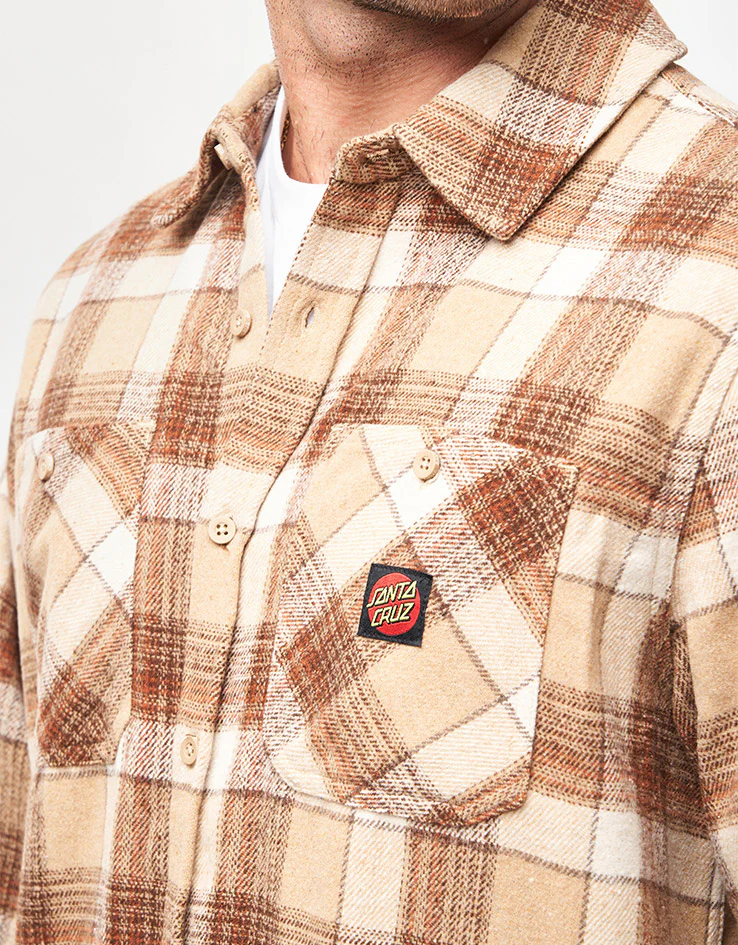 Santa Cruz Apex L/S Shirt - Brown Check - Image 4