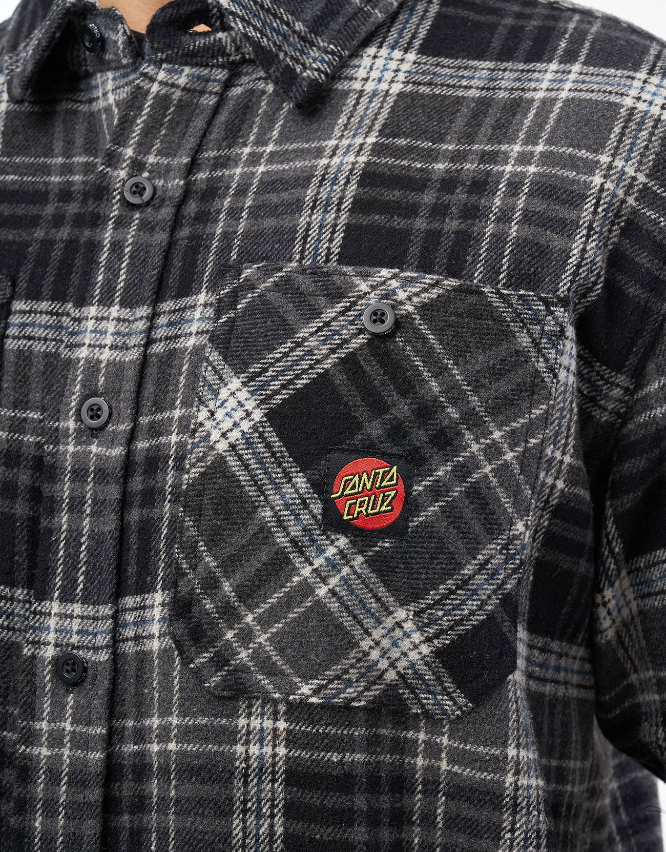 Santa Cruz Apex L/X Shirt - Black Check - Image 2