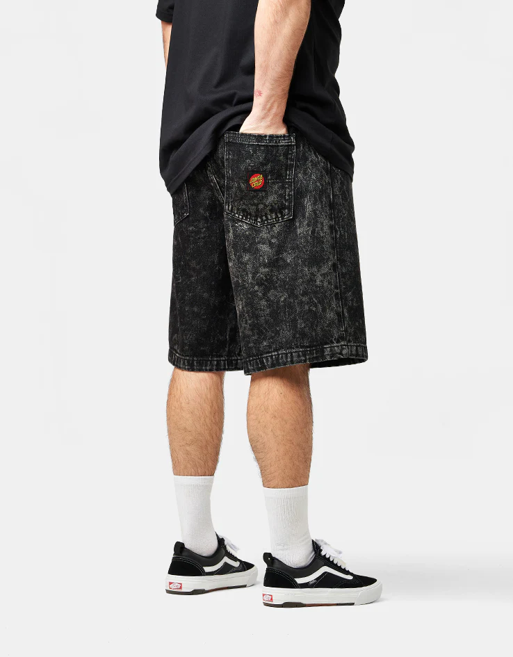 Santa Cruz Big Shorts - Black Acid Wash - Image 2