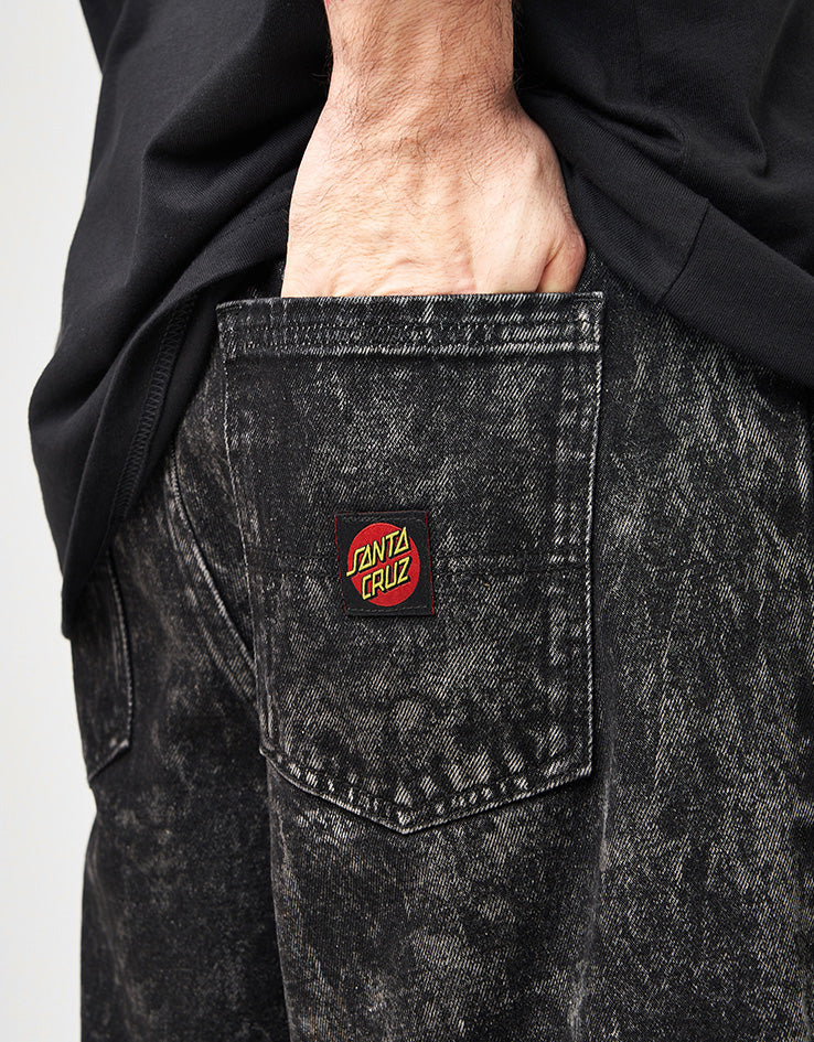 Santa Cruz Big Shorts - Black Acid Wash - Image 4
