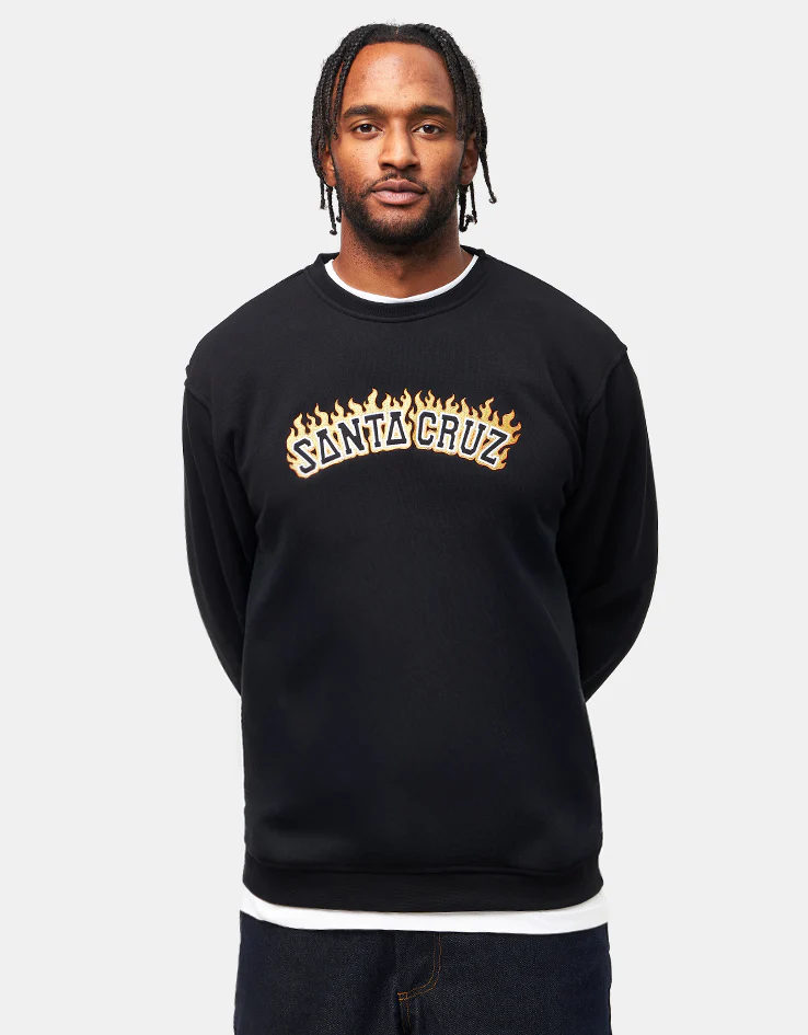 Santa Cruz Burnt Collegiate Crew - Black