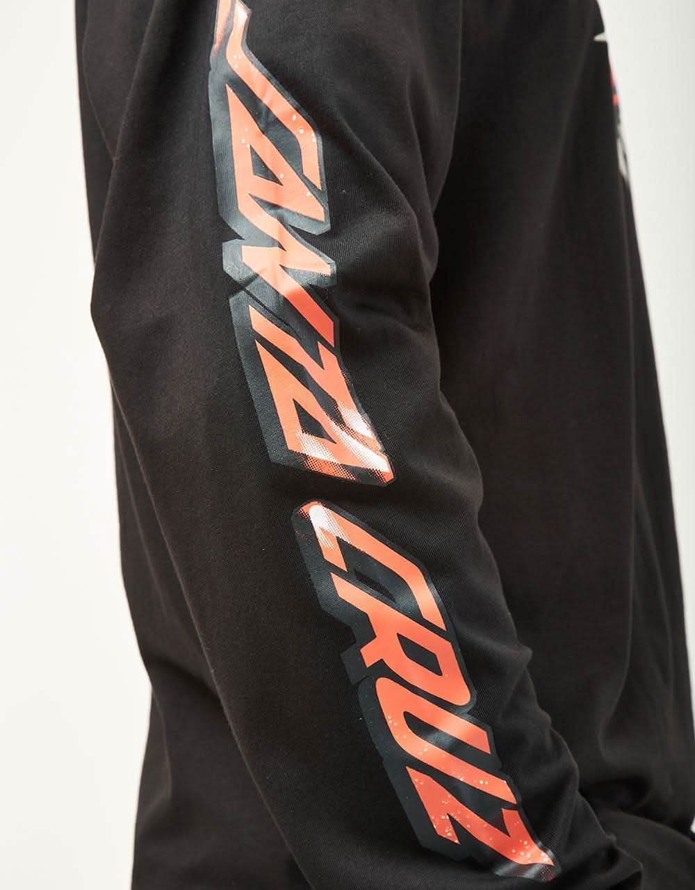 Santa Cruz Burst Oval Dot Front L/S T-Shirt - Black - Image 4