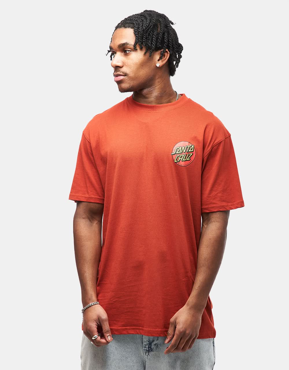 Santa Cruz Classic Dot Chest T-Shirt - Dark Rust - Image 2