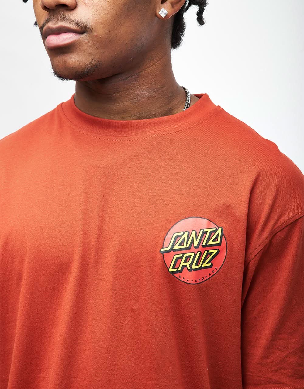 Santa Cruz Classic Dot Chest T-Shirt - Dark Rust - Image 4