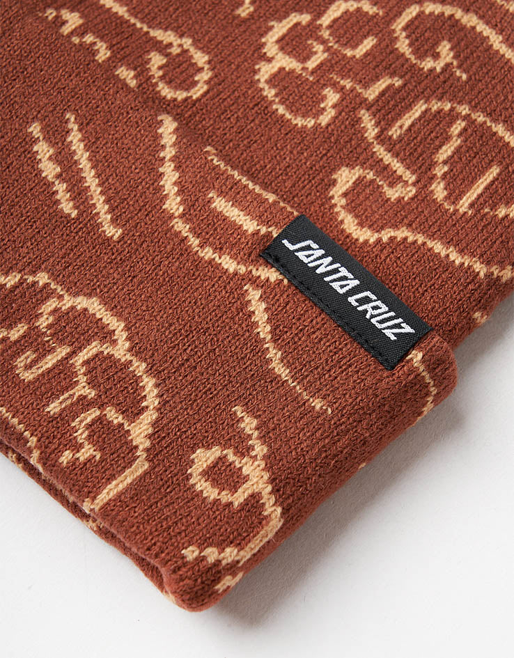 Santa Cruz Contour Hand Repeat Beanie - Burnt Sienna - Image 2