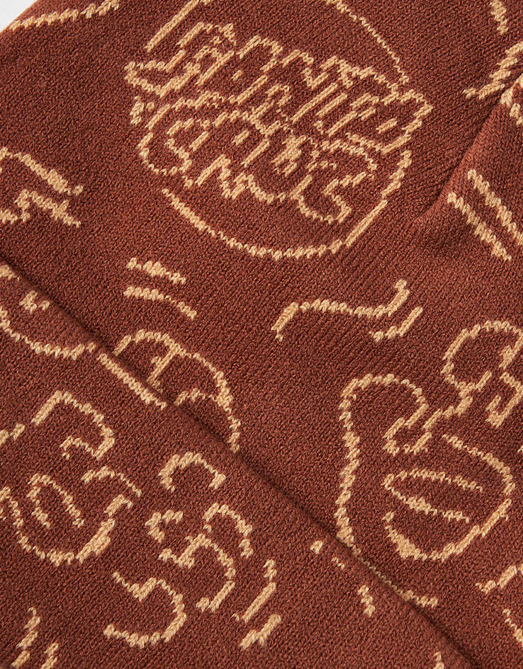 Santa Cruz Contour Hand Repeat Beanie - Burnt Sienna - Image 4