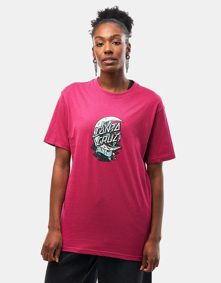Santa Cruz Crescent Bone Hand T-Shirt - Burgundy - Image 4