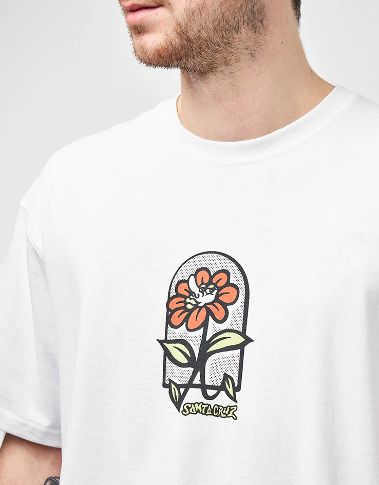 Santa Cruz Delfino Flower Guy T-Shirt - White - Image 3