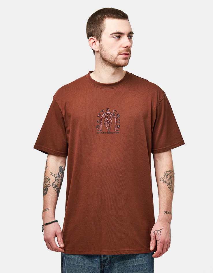 Santa Cruz Dressen Tribal Arch Front T-Shirt - Coffee