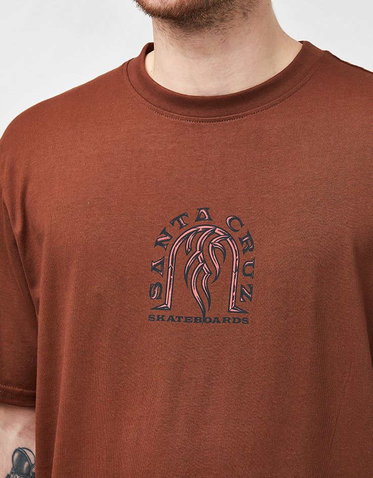 Santa Cruz Dressen Tribal Arch Front T-Shirt - Coffee - Image 3