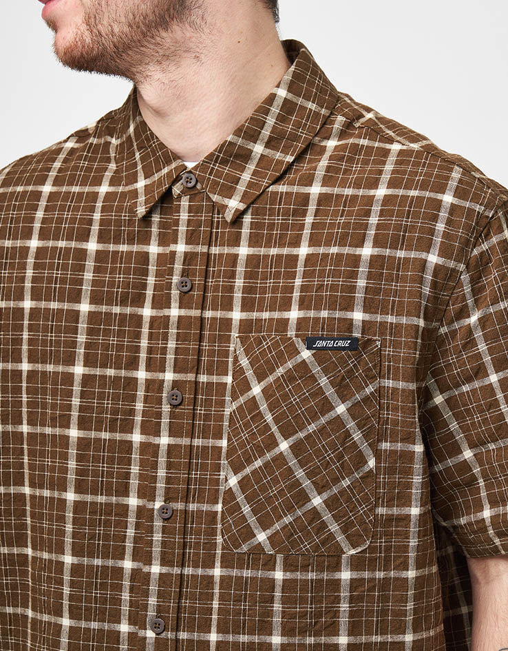Santa Cruz Eli S/S Shirt - Brown Check - Image 3