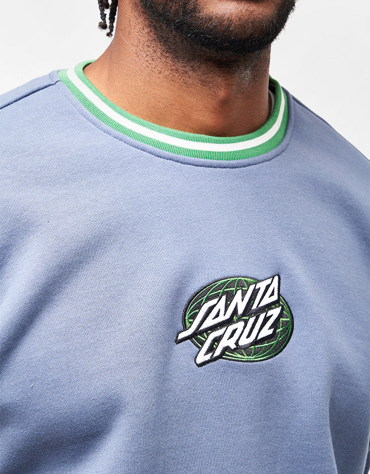 Santa Cruz Global Oval Dot Front Crew - Heritage Blue - Image 3