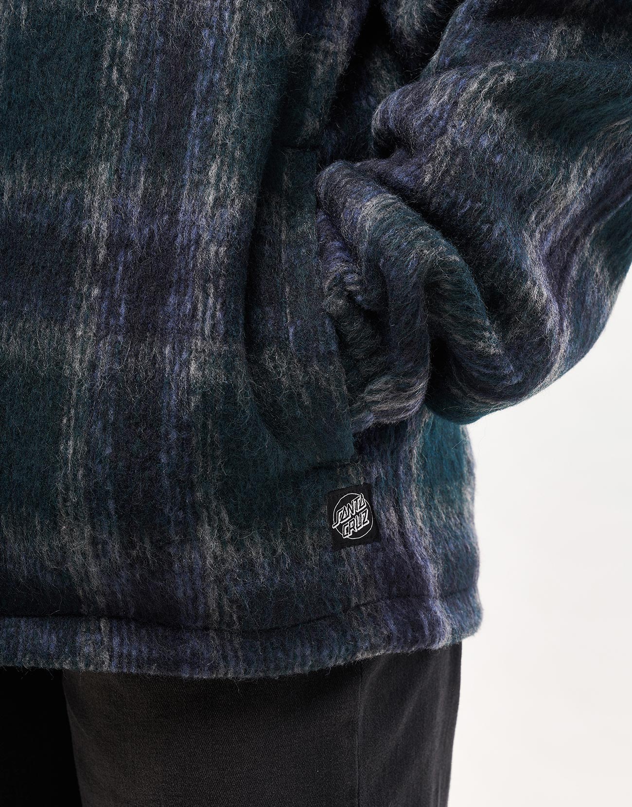 Santa Cruz Hideout Jacket - Navy/Blue/Grey Check - Image 11
