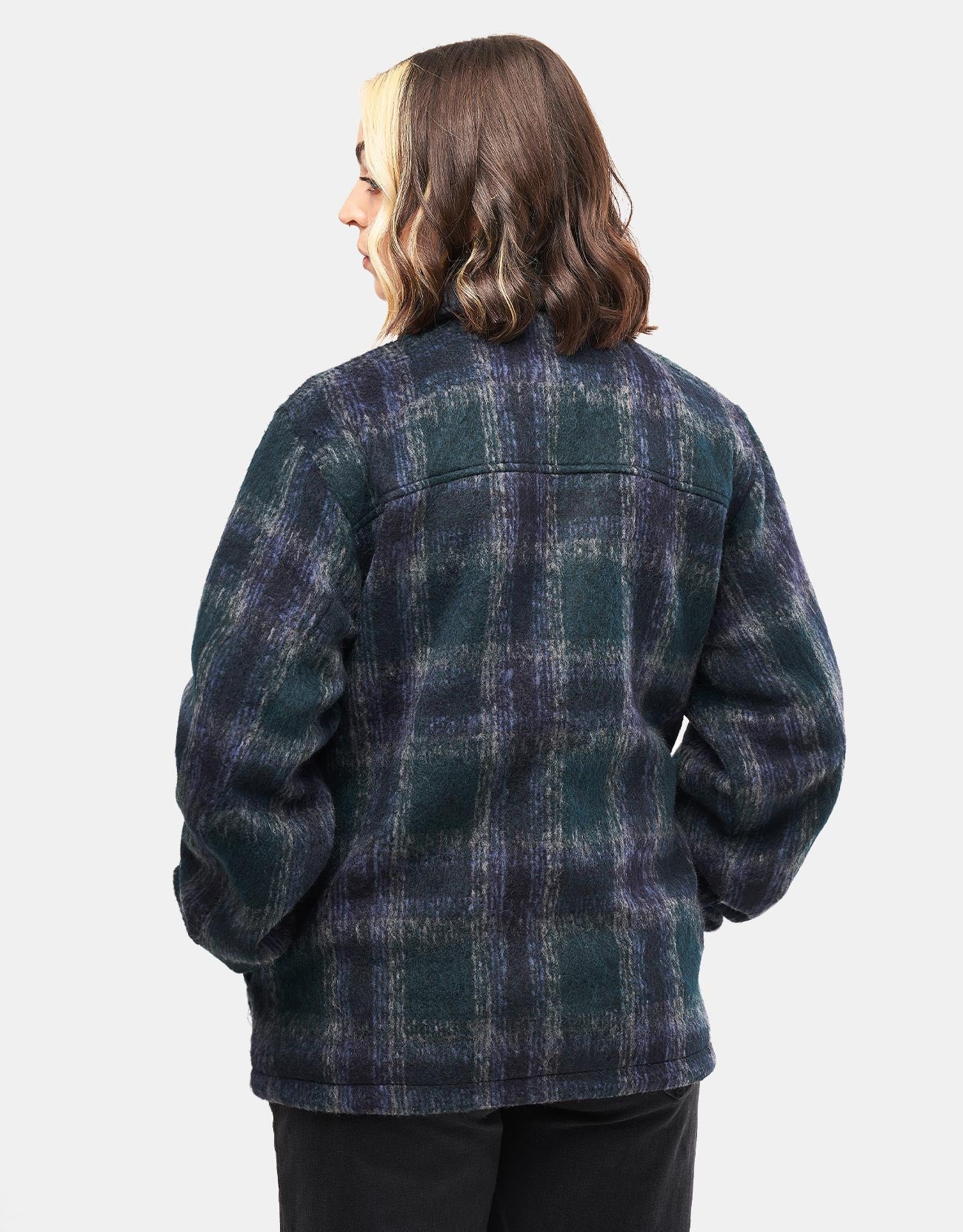 Santa Cruz Hideout Jacket - Navy/Blue/Grey Check - Image 8