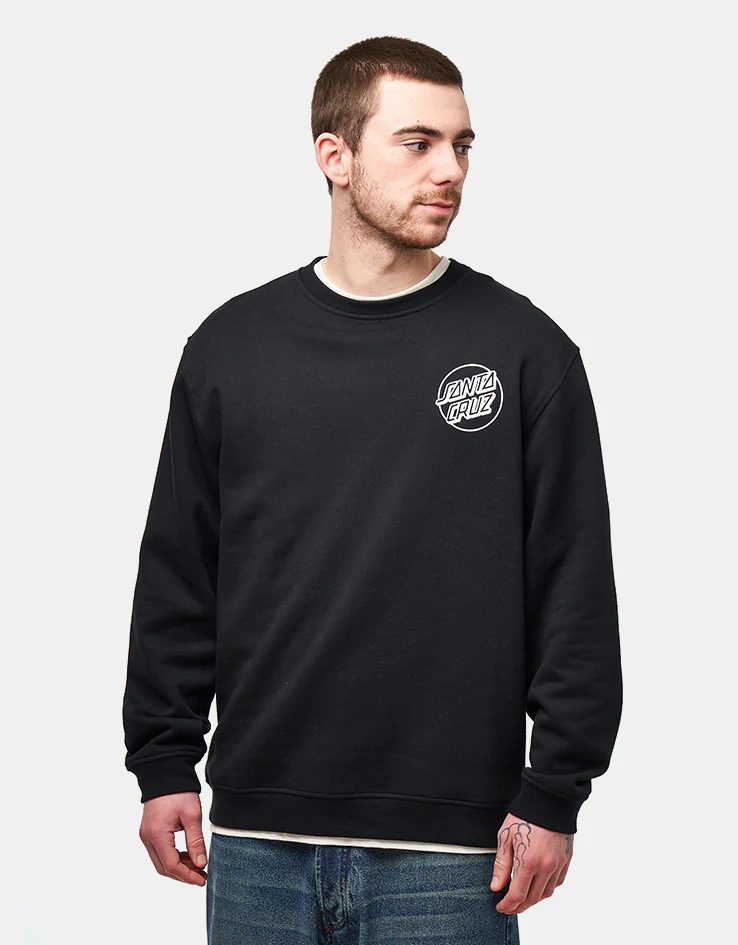 Santa Cruz Opus Dot Chest Crew - Black