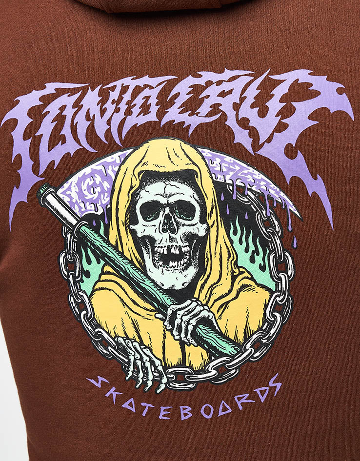 Santa Cruz Out Of Time Pullover Hoodie - Coffee - Image 3