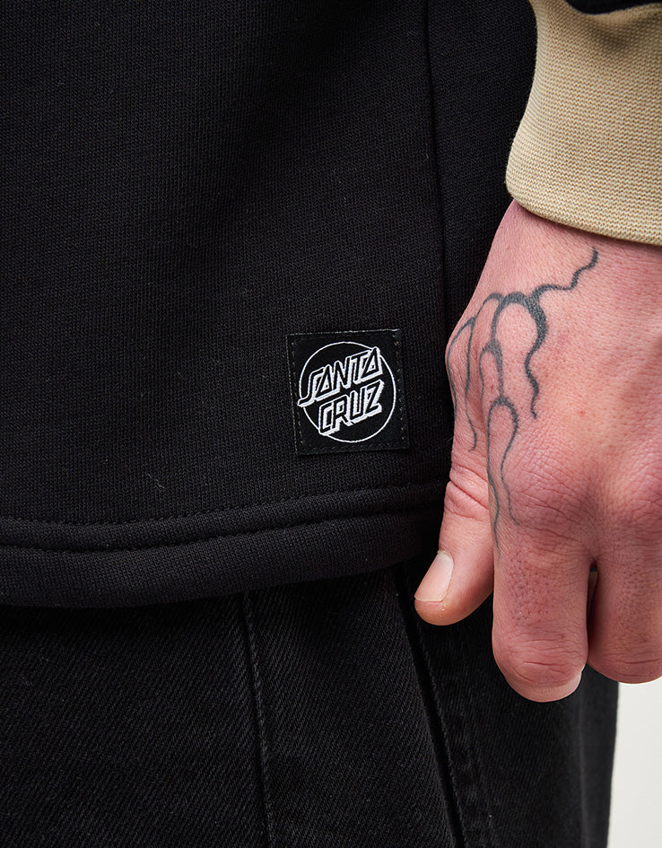 Santa Cruz Out Of Time Strip 1/4 Zip Crew - Black - Image 5