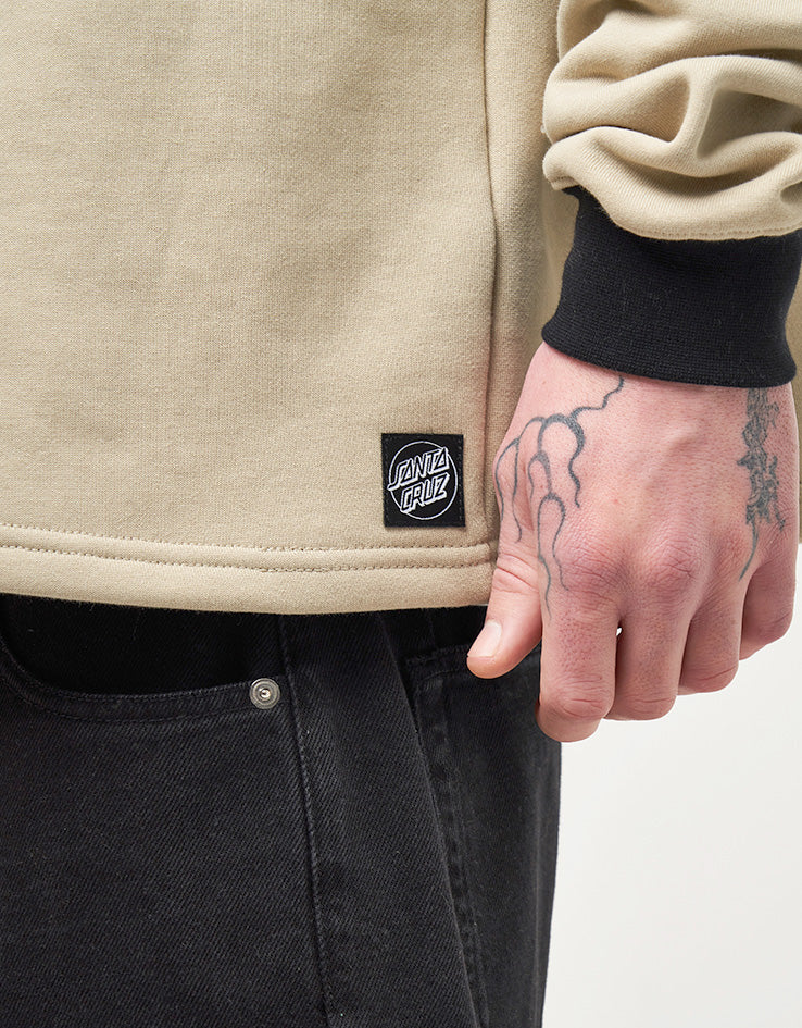 Santa Cruz Out Of Time Strip 1/4 Zip Crew - Stone Grey - Image 4