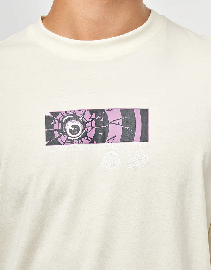 Santa Cruz Roskopp Dissect Strip T-Shirt - Unbleached Cotton - Image 4