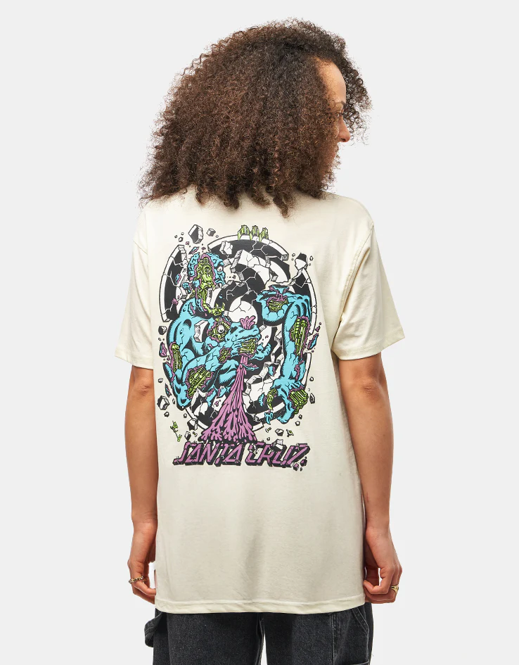 Santa Cruz Roskopp Dissect Strip T-Shirt - Unbleached Cotton - Image 5
