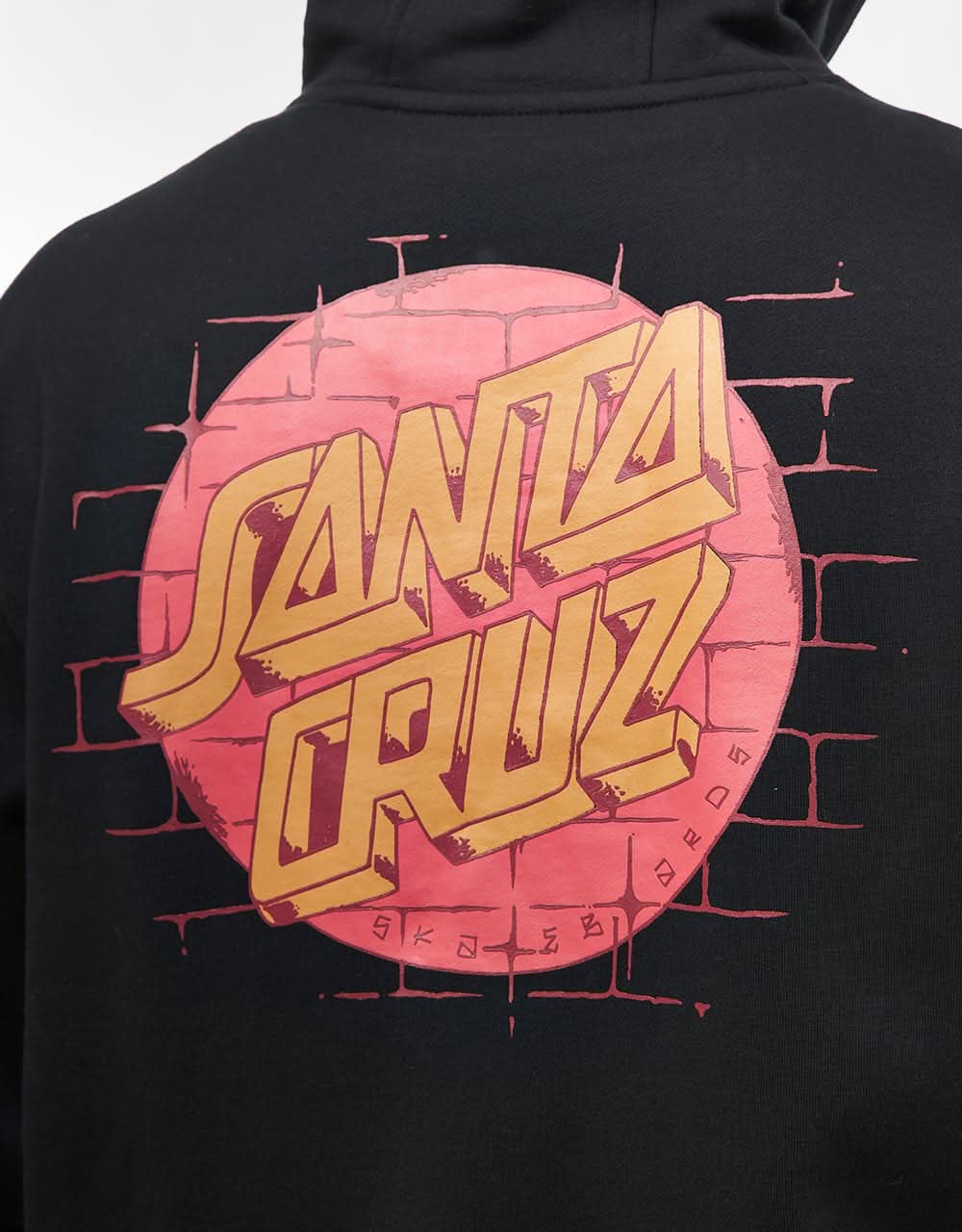 Santa Cruz Scrawl Brick Dot Center Pullover Hoodie - Black - Image 3