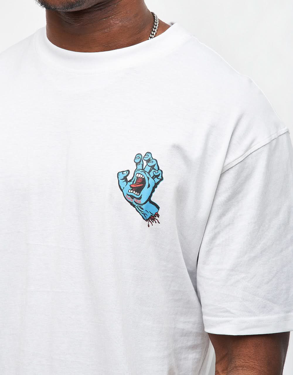 Santa Cruz Screaming Hand Chest T-Shirt - White - Image 4