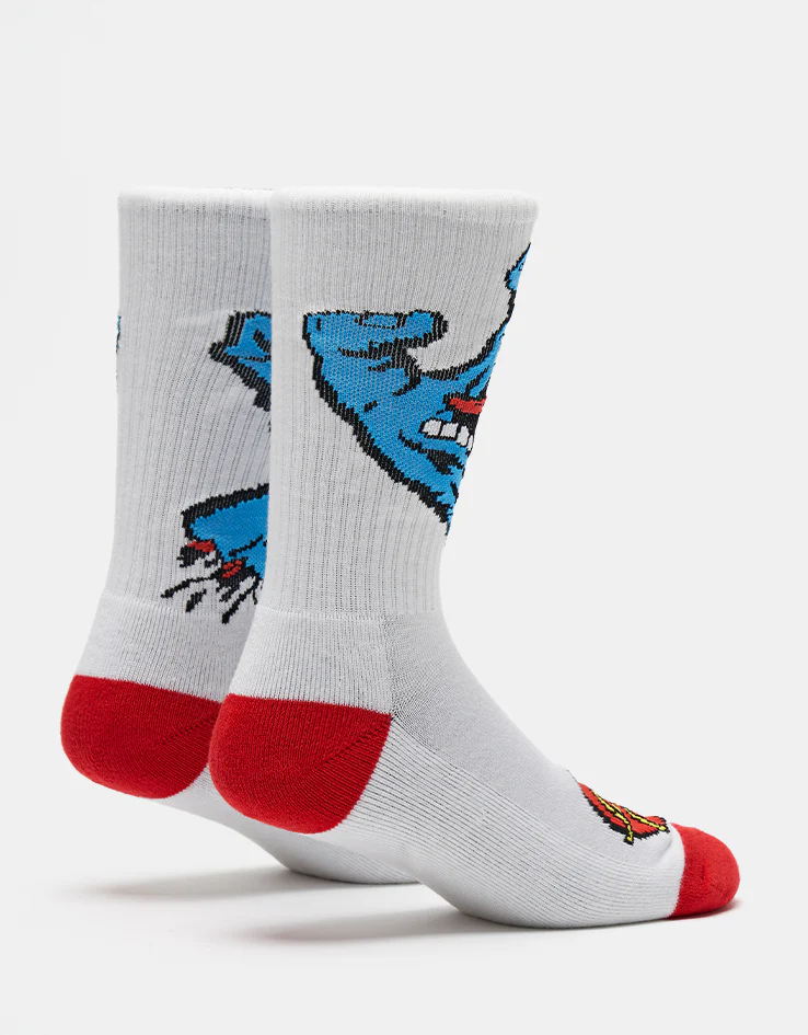 Santa Cruz Screaming Hand Crew Socks - White - Image 3