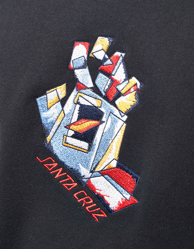Santa Cruz Screaming Scratched Hand Strip Front Crew - Black - Image 3