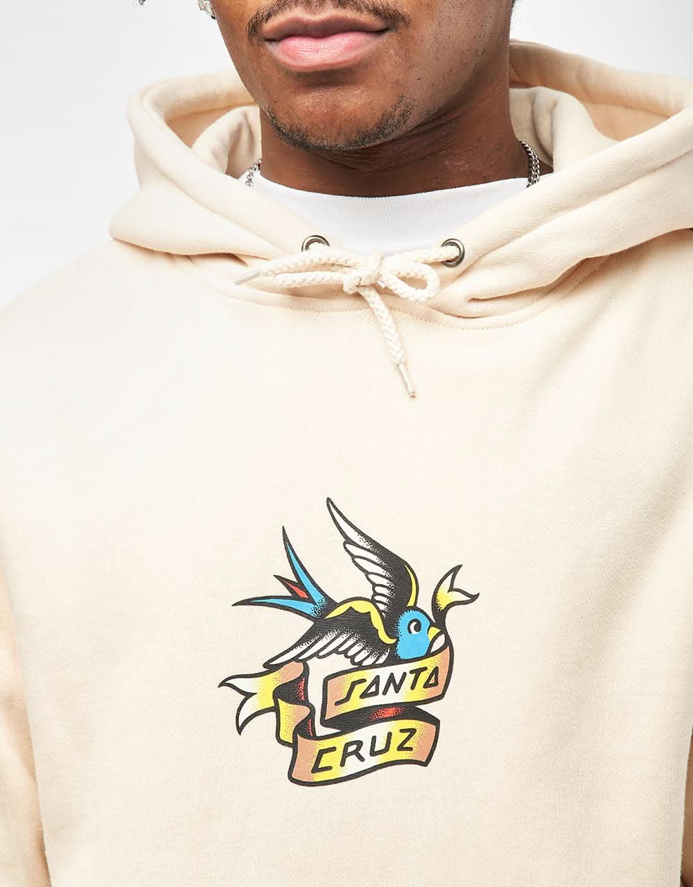 Santa Cruz Sommer Sparrow Front Pullover Hoodie - Chalk - Image 3