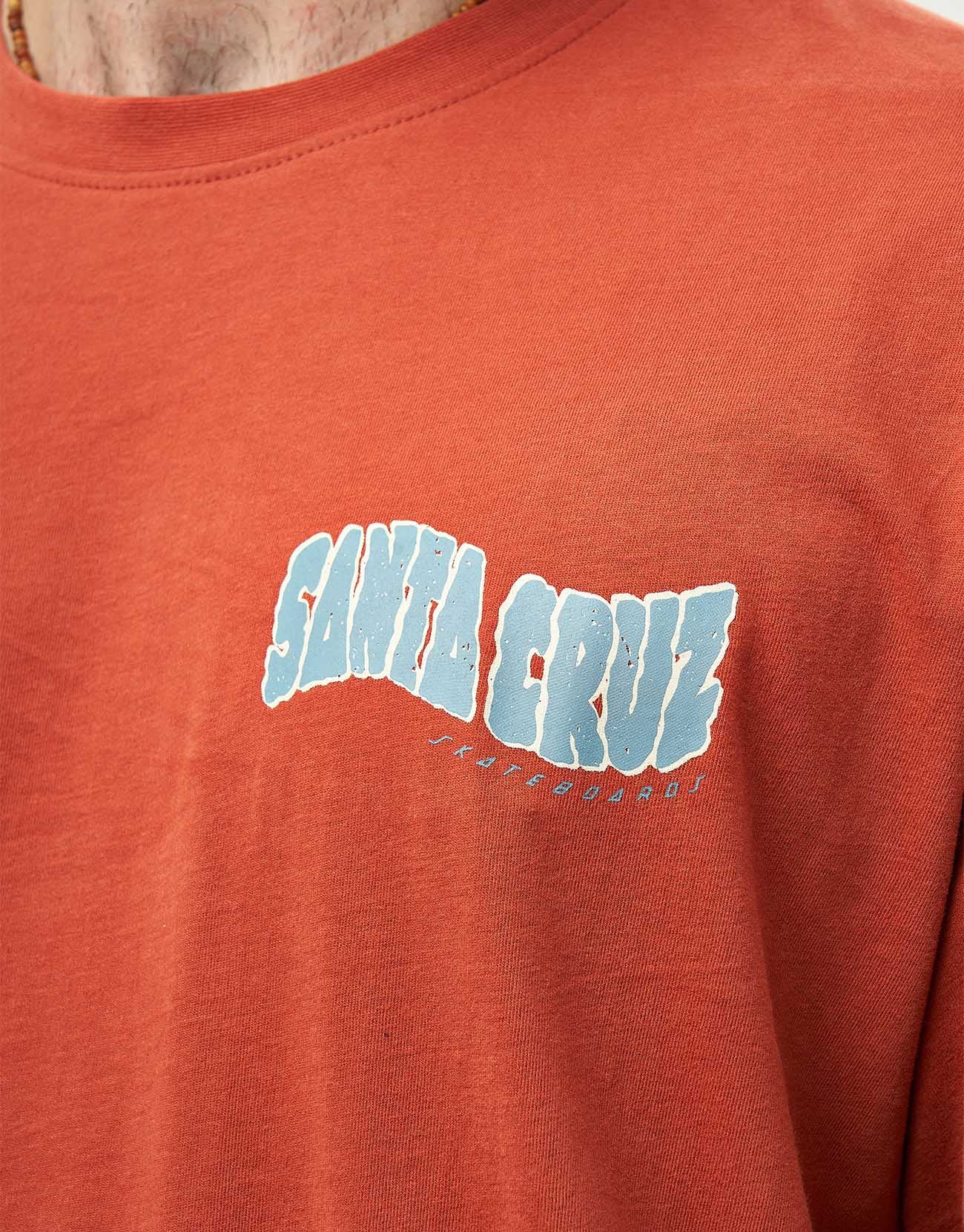 Santa Cruz Tiki Hand Strip T-Shirt - Dark Rust - Image 2