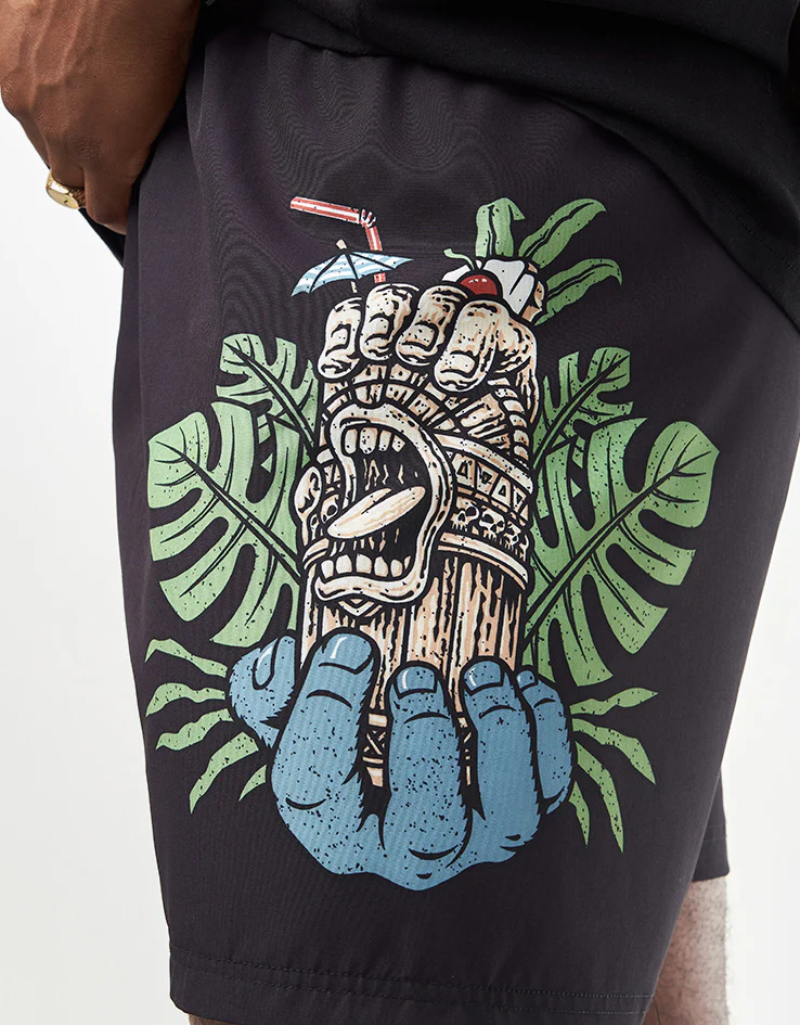 Santa Cruz Tiki Hand Swimshorts - Black - Image 4