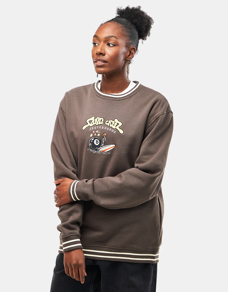 Santa Cruz Winkowski Surf Front Crew - Washed Black - Image 4