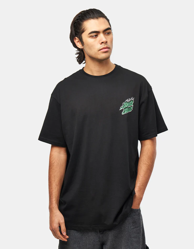 Santa Cruz Wired Flame Dot Chest T-Shirt - Black - Image 2