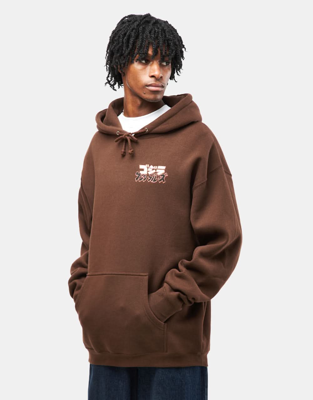 Santa Cruz x Godzilla Hand Heavyweight Pullover Hoodie - Brown - Image 2