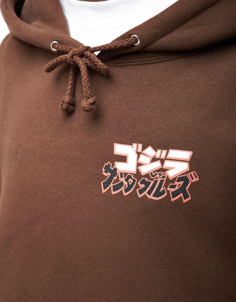 Santa Cruz x Godzilla Hand Heavyweight Pullover Hoodie - Brown - Image 5