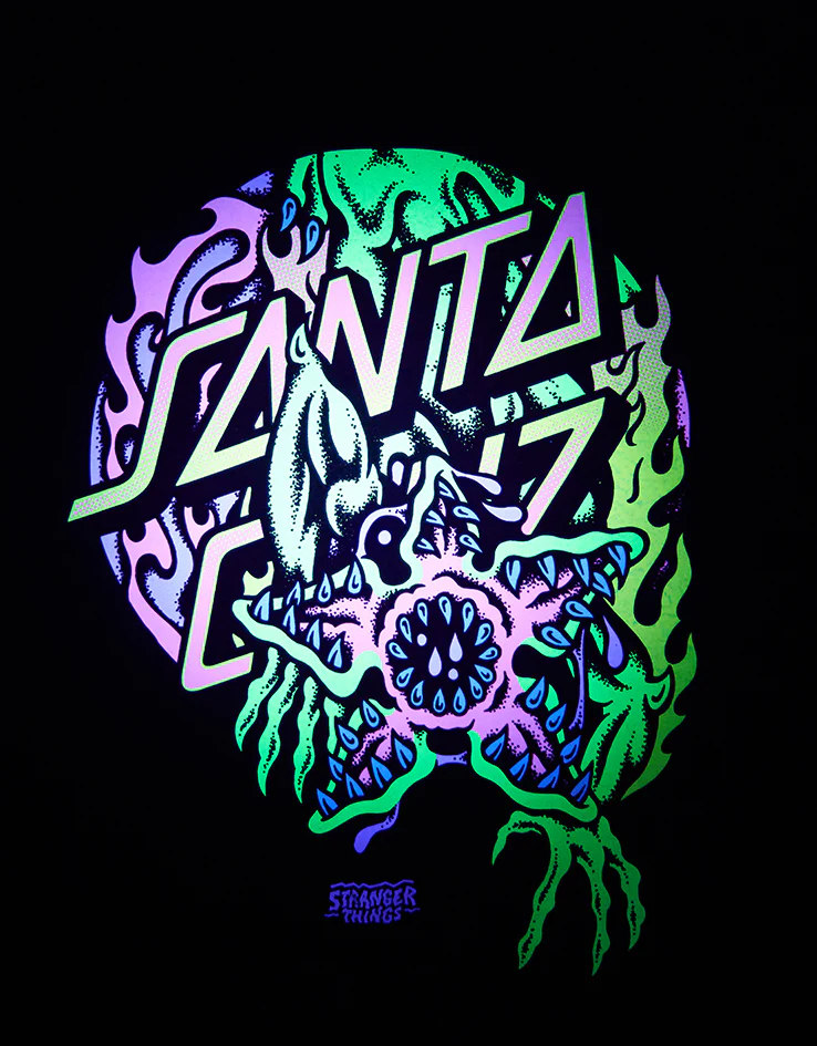 Santa Cruz x Stranger Things Demogorgon Dot T-Shirt - Black - Image 3