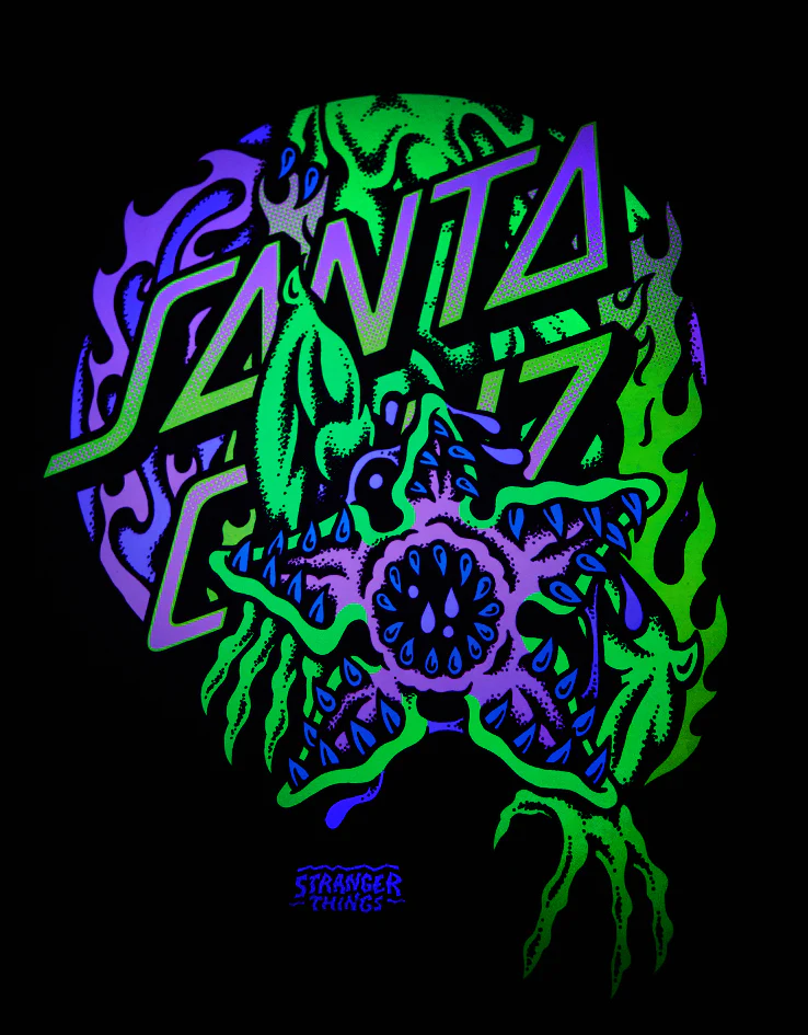 Santa Cruz x Stranger Things Demogorgon Dot T-Shirt - Forest - Image 3