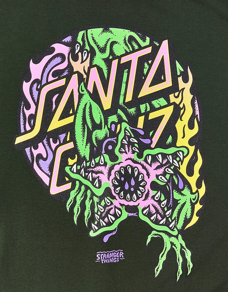 Santa Cruz x Stranger Things Demogorgon Dot T-Shirt - Forest - Image 6