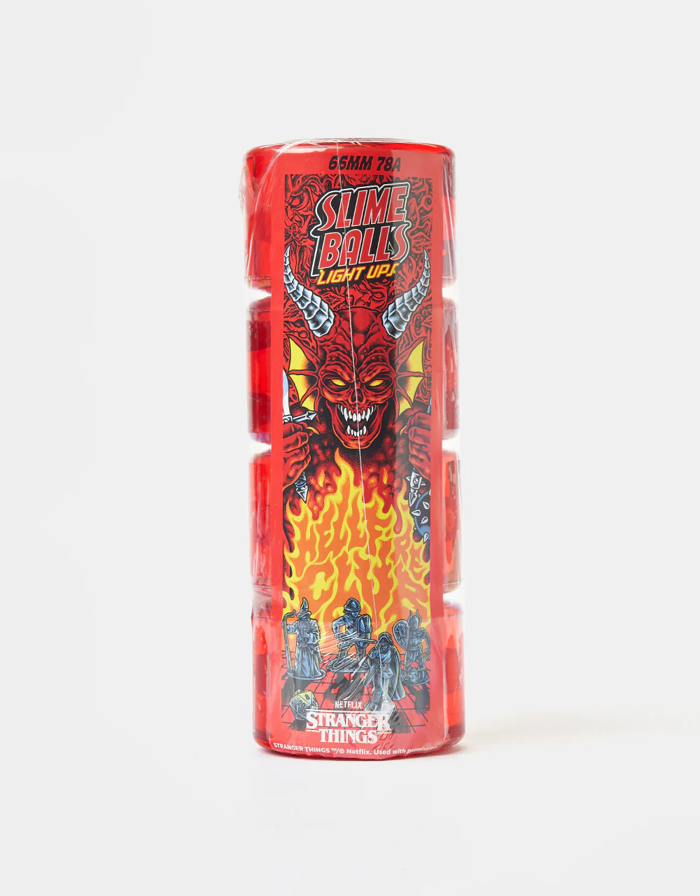Santa Cruz x Stranger Things Hellfire Club OG Light Ups Skateboard Wheels - 66mm - Image 7
