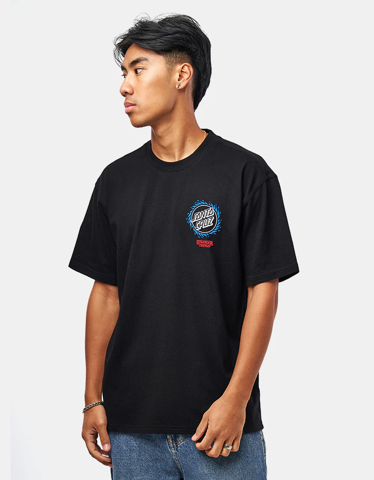 Santa Cruz x Stranger Things Hellfire Pit T-Shirt - Black - Image 2