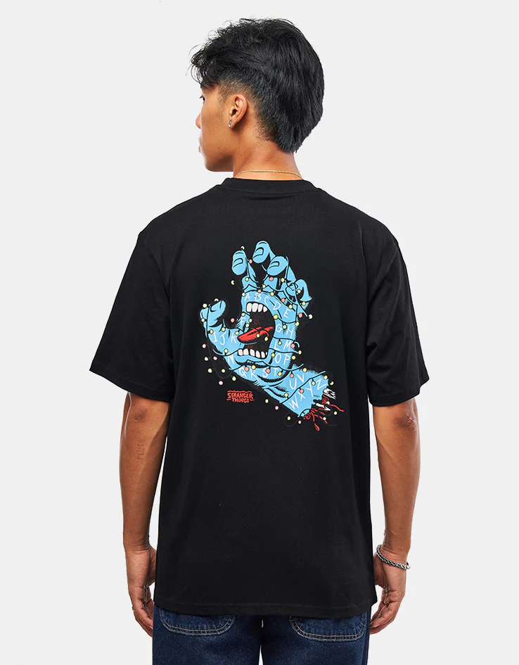 Santa Cruz x Stranger Things Screaming Lights T-Shirt - Black