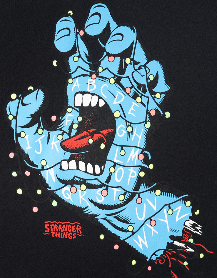 Santa Cruz x Stranger Things Screaming Lights T-Shirt - Black - Image 4
