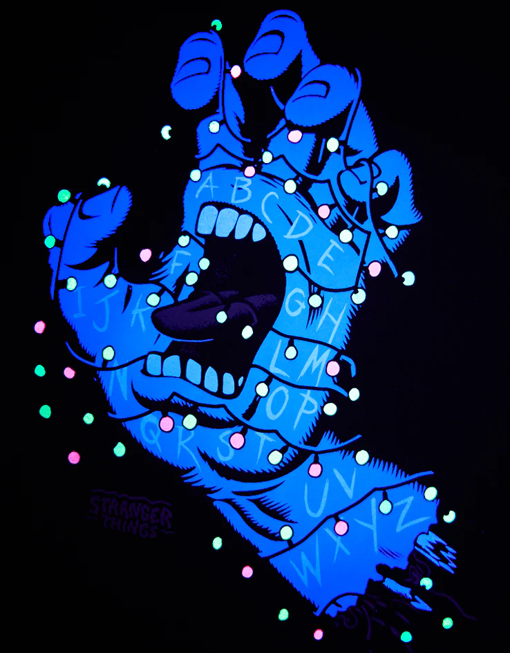 Santa Cruz x Stranger Things Screaming Lights T-Shirt - Black - Image 5