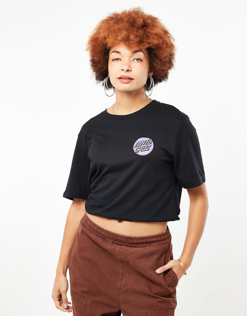 Santa Cruz x Thrasher Womens Diamond Dot Boyfriend T-Shirt - Black - Image 2