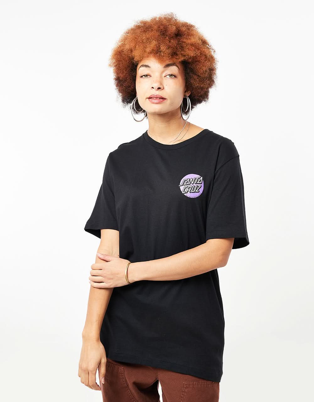 Santa Cruz x Thrasher Womens Diamond Dot Boyfriend T-Shirt - Black - Image 3