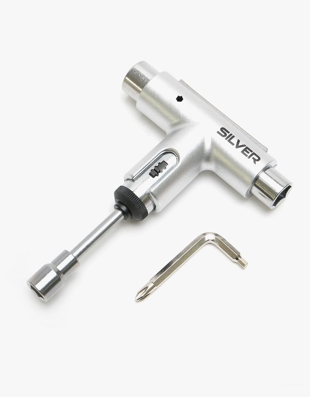Silver Ratchet Skateboard Tool - Metallic Silver - Image 2